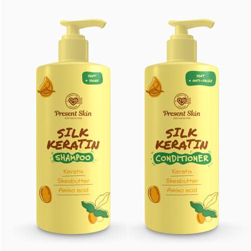 프레젠트 스킨 실크 케라틴 샴푸/컨디셔너 500ml (2,999원 / 무료배송)
