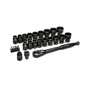 25-Pc GEARWRENCH 3/8" Drive Pass Through Ratchet & Socket Set $32 ($31.99 / (약: 45,387원))