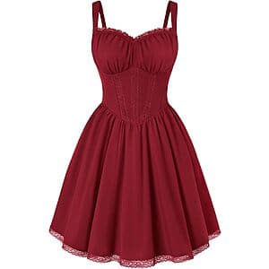 Scarlet Darkness Lace Corset Mini Dress w Adjustable Straps ($12.90 / (약: 18,302원))