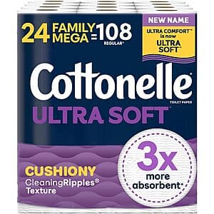 24-Pk Cottonelle Ultra Toilet Paper Family Mega Rolls 2 for ($35.90 / (약: 50,934원))