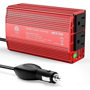 BESTEK 300W Car Inverter DC 12V to AC 110V w/ 2x AC & 2x USB A $19.50 ((약: 27,666원))
