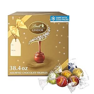 90-Ct 38.4-Oz Lindt LINDOR Assorted Chocolate Truffles $21.55 ((약: 30,575원))
