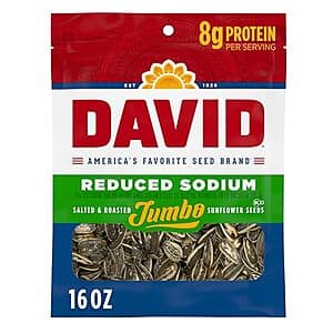 16-Oz David Salted & Roasted Jumbo Sunflower Seeds ($2.20 / (약: 3,121원))