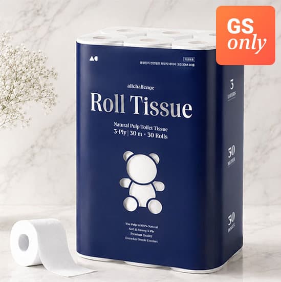 [기타] GS SHOP 올챌린지 더 도톰한 천연펄프 3겹 화장지 30m 30롤 (10,900원/… 10,900원 (무료배송)
