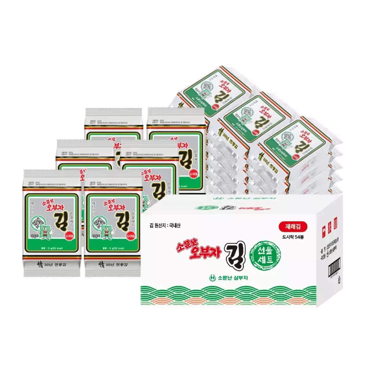 [11번가]소문난오부자 재래 도시락김5g X 54봉 (16,200원/무료) (무료배송)
