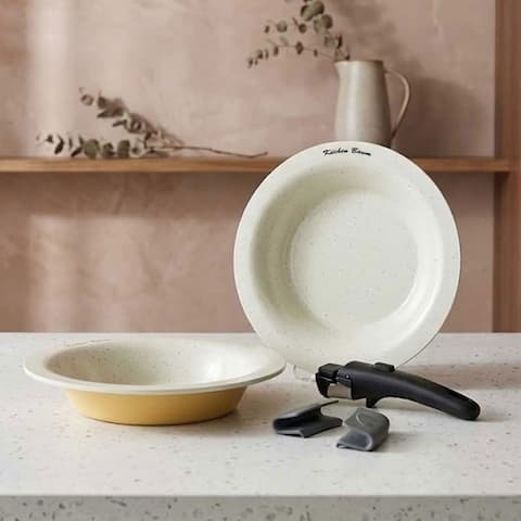 [오늘의집] 플라잉팬 인덕션 세라믹 코팅 멀티핸들 프라이팬 접시2종 (89,000원/무배)
