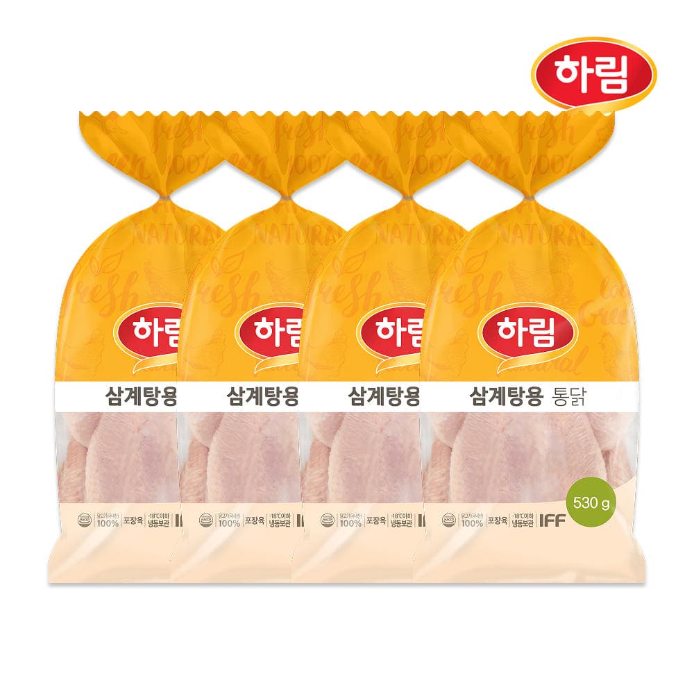 네이버)주식회사하림 삼계탕용 영계 530g 4봉 13,400원 (무료배송)