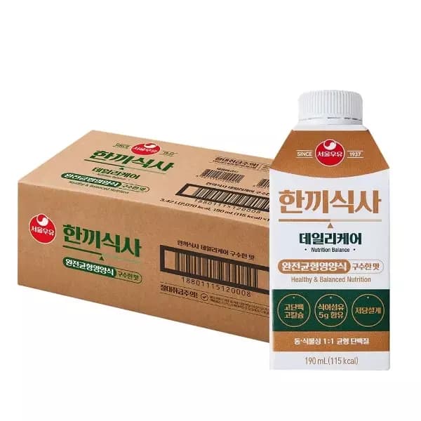 [나100샵] 서울우유 한끼식사 190ml x 18개 (29,900/무료) (29,900원 / 무료배송)