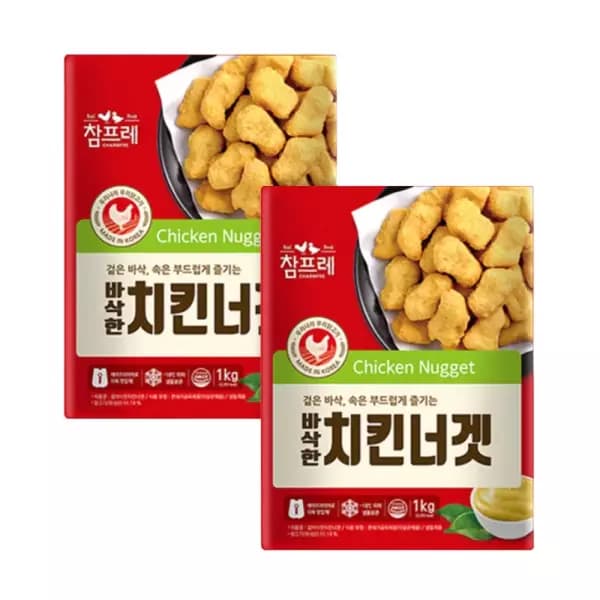 참프레 바삭한 치킨너겟2 1kg x 2팩 (17,800원 / 무료배송)