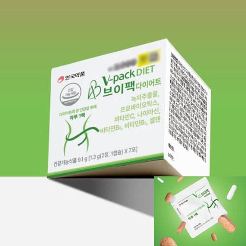 안국약품 브이팩 다이어트 유산균 올인원 멀티 비타민 1.3g(2정, 1캡슐) x 7포 (999원 / 무료배송)