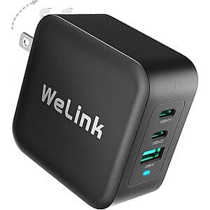 WeLink 3-Port up to 100W USB C GaN PPS Wall Charger ($14.99 / (약: 21,267원))