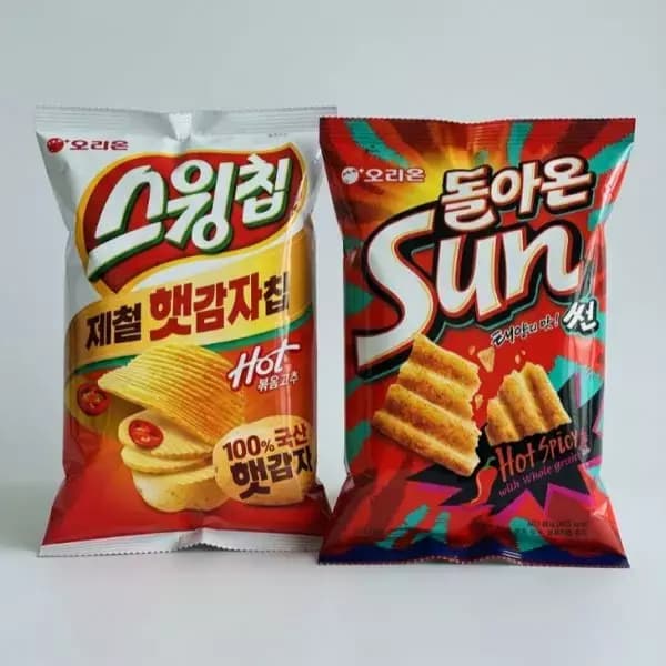 [지마켓] 오리온 스윙칩 볶음고추장 60g 10개 + 썬 핫 스파이시맛 80g 10개 (21,760원/무료) (무료배송)