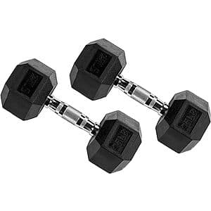25-lb Fitvids Rubber Encased Hex Dumbbell ($39.99 / (약: 56,737원))