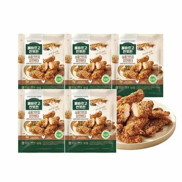 올반 슈퍼크런치 치킨텐더 440g x 5팩 (23,480원 / 무료배송)