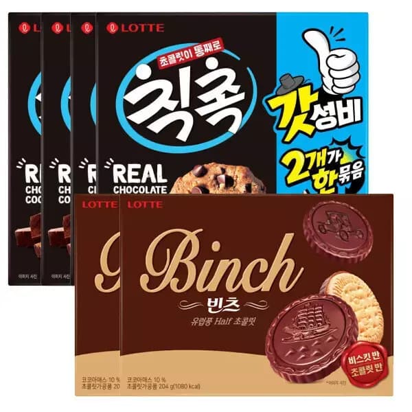 빈츠 204g x 2곽 + 칙촉 168g x 4곽 (14,560원 / 무료배송)