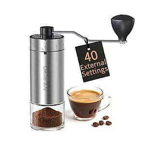 CIRCLE JOY Mini Hand Coffee Grinder w 40 Settings & Ceramic Conical Burr ($9.90 / (약: 14,046원))