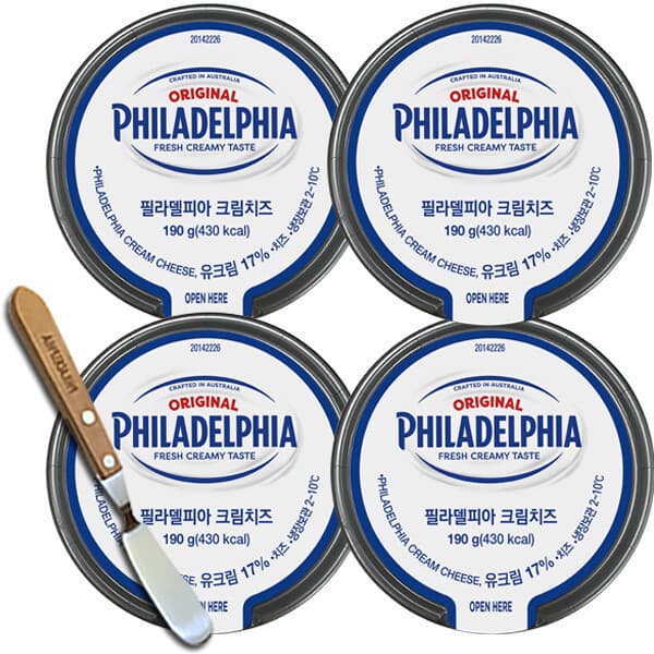 [NS몰] 임박 필라델피아 크림치즈 41g16개+나이프 (9,900원/무료) (무료배송)