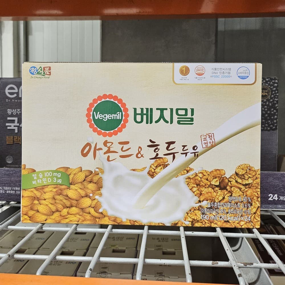 베지밀 아몬드&호두 두유 190ml x 24 (11,990원)