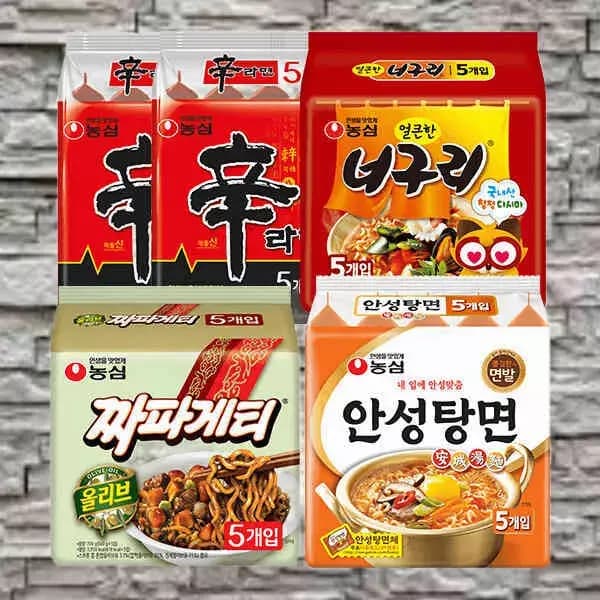 [G마켓] 신라면10입 + 안성탕면5입 + 짜파게티5입 (13,320원) (무료배송)