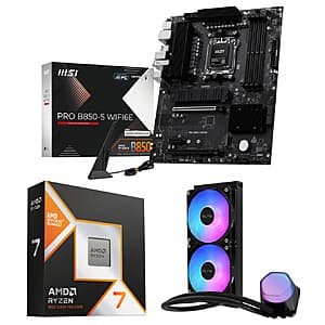Ryzen 7 9800X3D CPU MSI PRO B850-S WIFI6E MB 240mm Cooler Master AIO ($508.99 / (약: 722,816원))