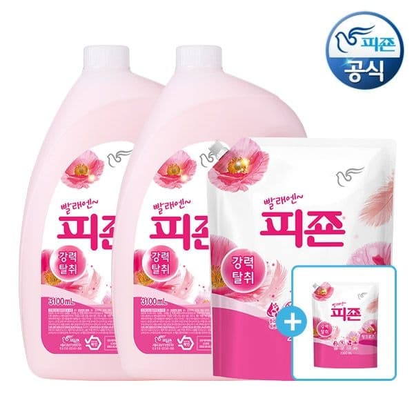 피죤 섬유유연제 3.1L 용기 2개+2.3L 리필 2개 (13,900원 / 무료배송)