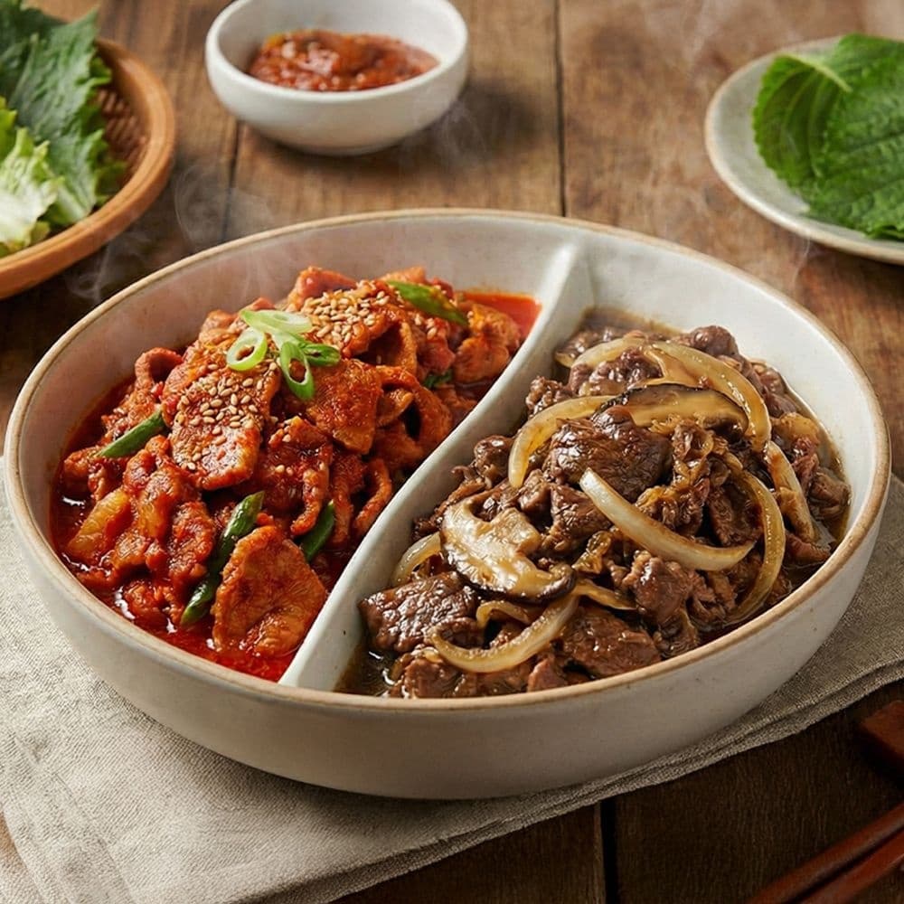 [롯데온] 한돈 고추장 불고기 300g 4팩+간장맛 순한 돼지불고기 300g 4팩 (16,550원/무료) (무료배송)