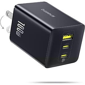 100W Baseus 3-Port USB-C GaN Wall Charger ($21.40 / (약: 30,390원))