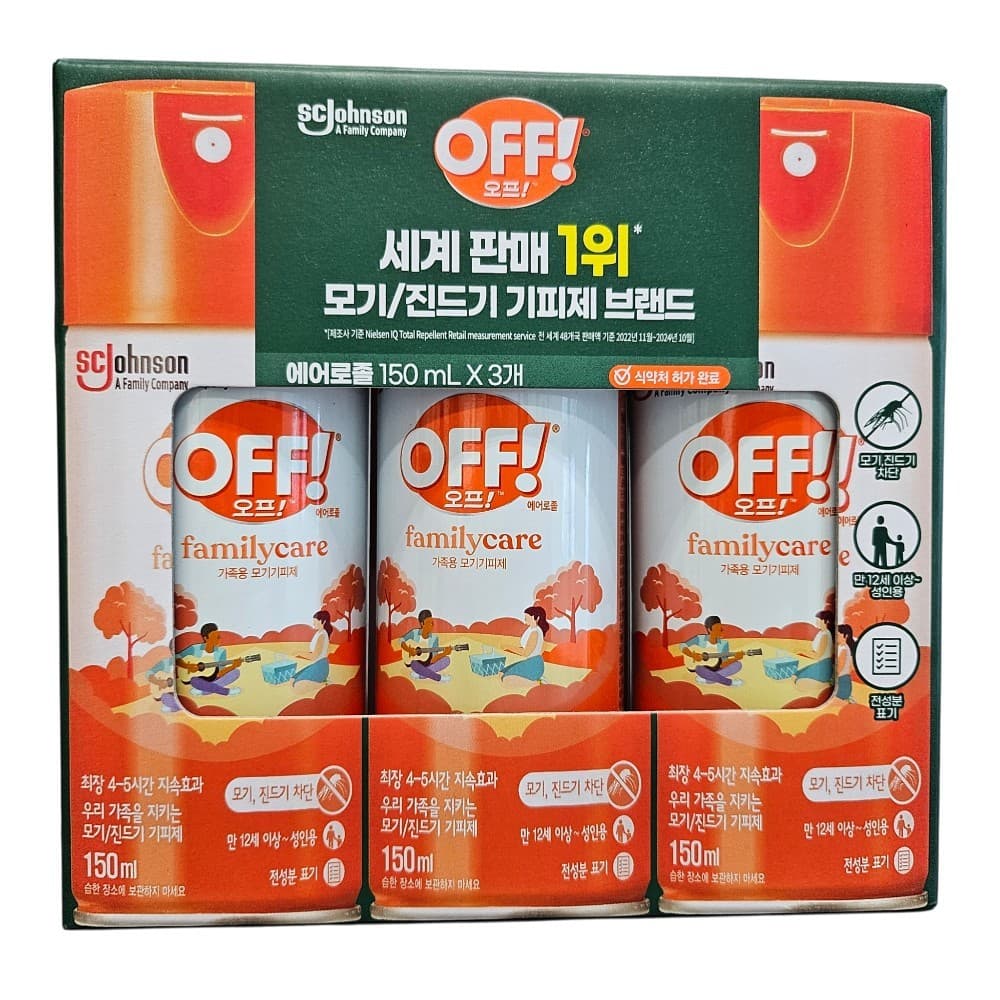 OFF 오프 에어로졸 모기/진드기 기피제 150ML X 3 (14,490원)