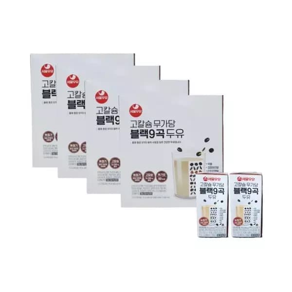 [G마켓] 서울우유 고칼슘 무가당 블랙9곡 두유 190ml 64팩 (25,420원/무료) (무료배송)