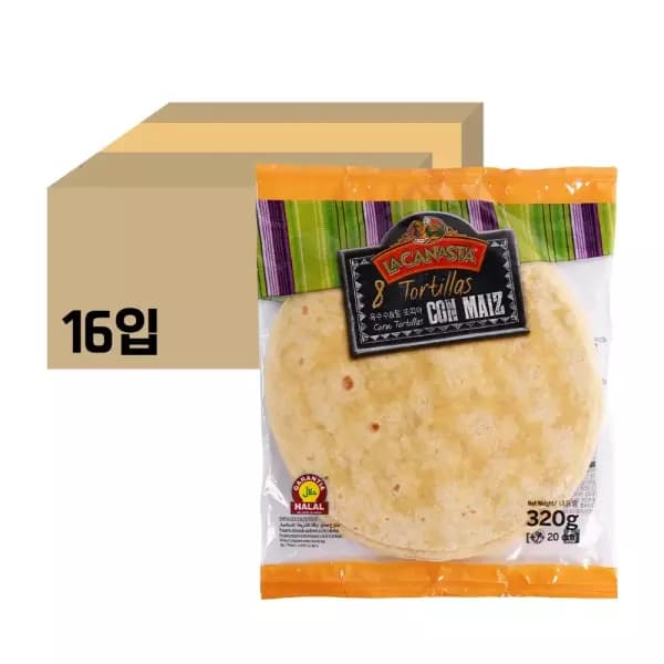 [쿠팡] 라카나스타 옥수수 앤 밀 또띠야 20cm, 320g(2,730원/로켓) (무료배송)