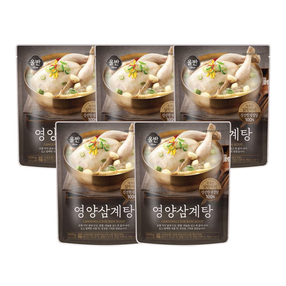 신세계푸드 올반 영양 삼계탕 900g 5팩 (25,800원 / 무료배송)
