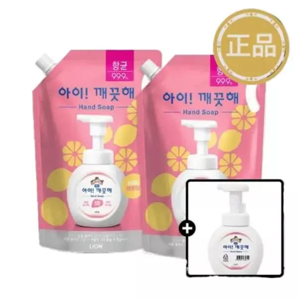 아이깨끗해 핸드워시 리필 1.8L+용기 250ml (+250ml 공용기 증정) (9,984원 / 무료배송)
