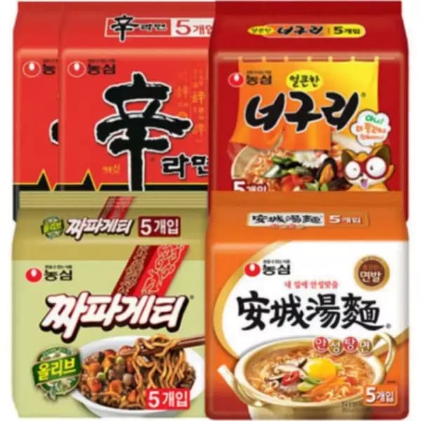 [지마켓] 안성탕면10입 +너구리5입+짜파게티5입 (13,640원 / 무료배송)