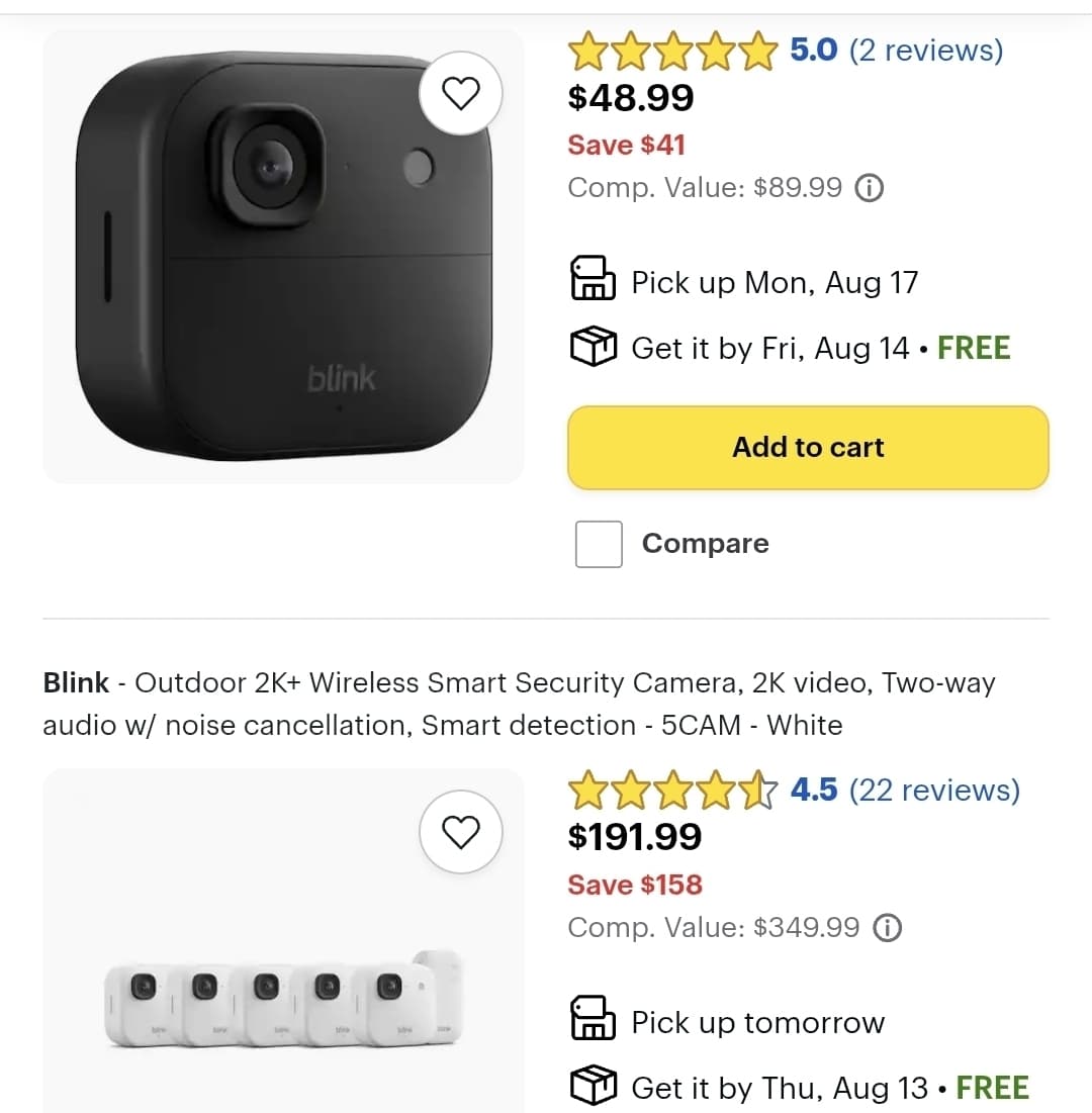 BestBuy) Blink - Outdoor 4 Floodlight Camera $54.99 등 Blink 카메라 세일