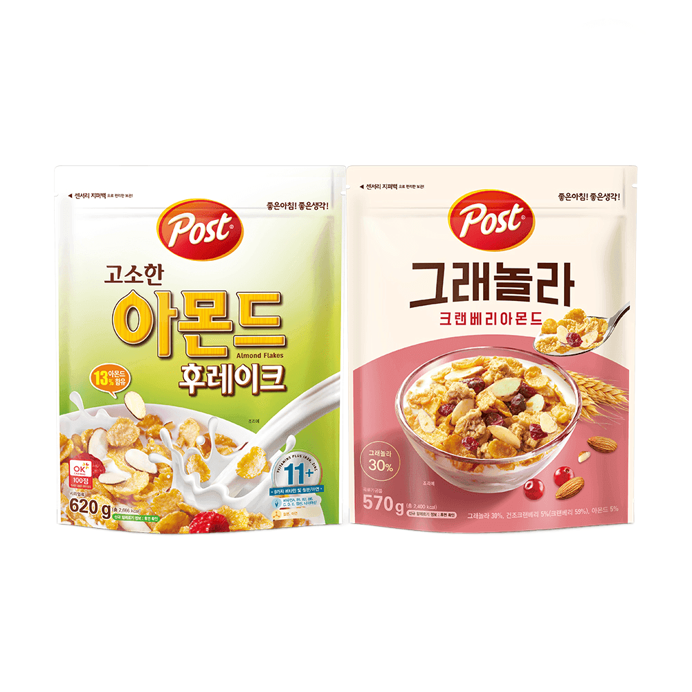 [지마켓]포스트 아몬드 후레이크 620g 3개 + 그래놀라 랜덤 310g 증정 (13,720원/무료) (무료배송)