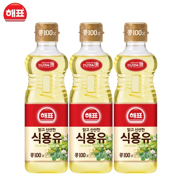 해표 콩기름 식용유, 900ml, 3개 (9,020원 / 무료배송)