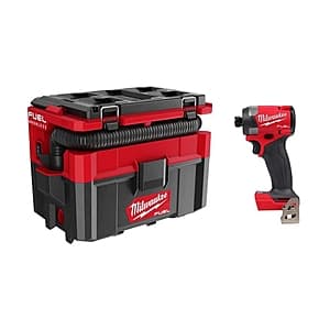 Milwaukee M18 FUEL PACKOUT 18V 2.5 Gal. Wet Dry Vac w 1 4" Hex Impact Driver ($189.00 / (약: 267,491원))