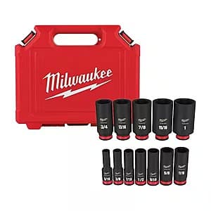 12-Pc Milwaukee SHOCKWAVE 3 8" Drive Deep Well 6 Point Impact Socket Set ($49.97 / (약: 70,722원))