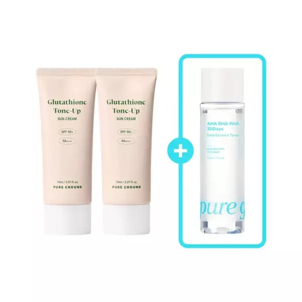 [11번가] 퓨어그라운드 글루타치온 톤업 선크림 (SPF50+ PA++ 70ml 2개 (9,890원/무료) (무료배송)