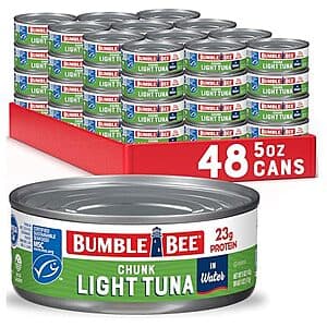 [Amazon] 48-Ct 5-Oz Bumble Bee Chunk Light Tuna in Water ($24.15 / (약: 34,172원))