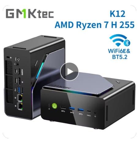 GMKtec K12 게이밍 미니 PC H255 베어본 ($174.93)무배