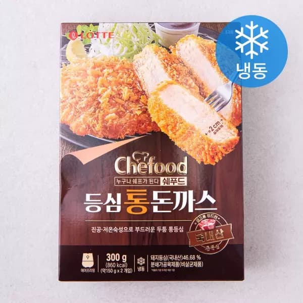 [쿠팡] 쉐푸드 등심 통 돈까스 (냉동), 300g, 2개 (9,480원 / 무료배송)