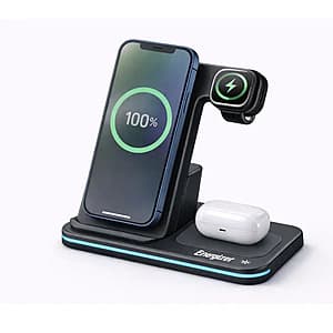 [Slickdeals] Energizer 3-in-1 up to 15W Foldable Qi Certified Wireless Fast Charging Station ($16.99 / (약: 24,040원))