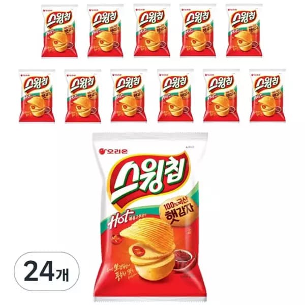 [쿠팡] 스윙칩 핫 볶음고추장맛, 60g, 24개 (17,700원 / 무료배송)