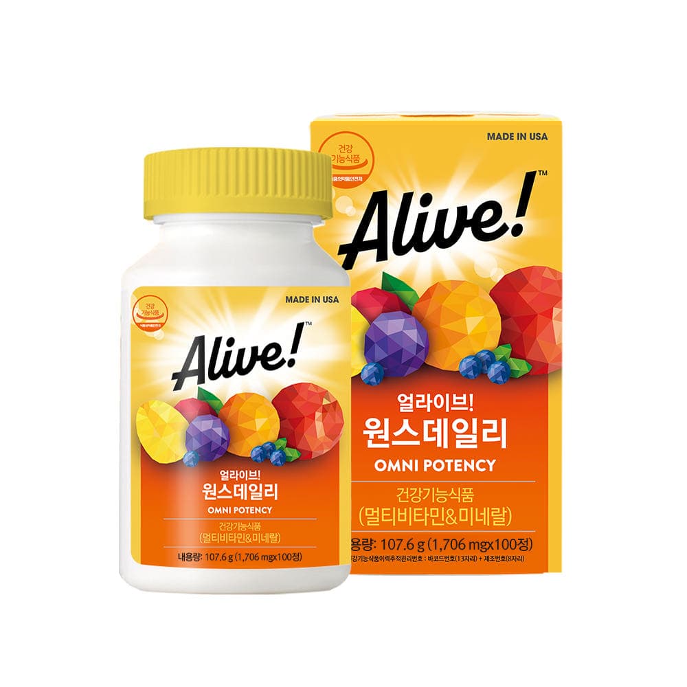 [네이버] 얼라이브 원스데일리 멀티 종합 온가족 비타민 수입 100정 (24,900원/무료) (무료배송)