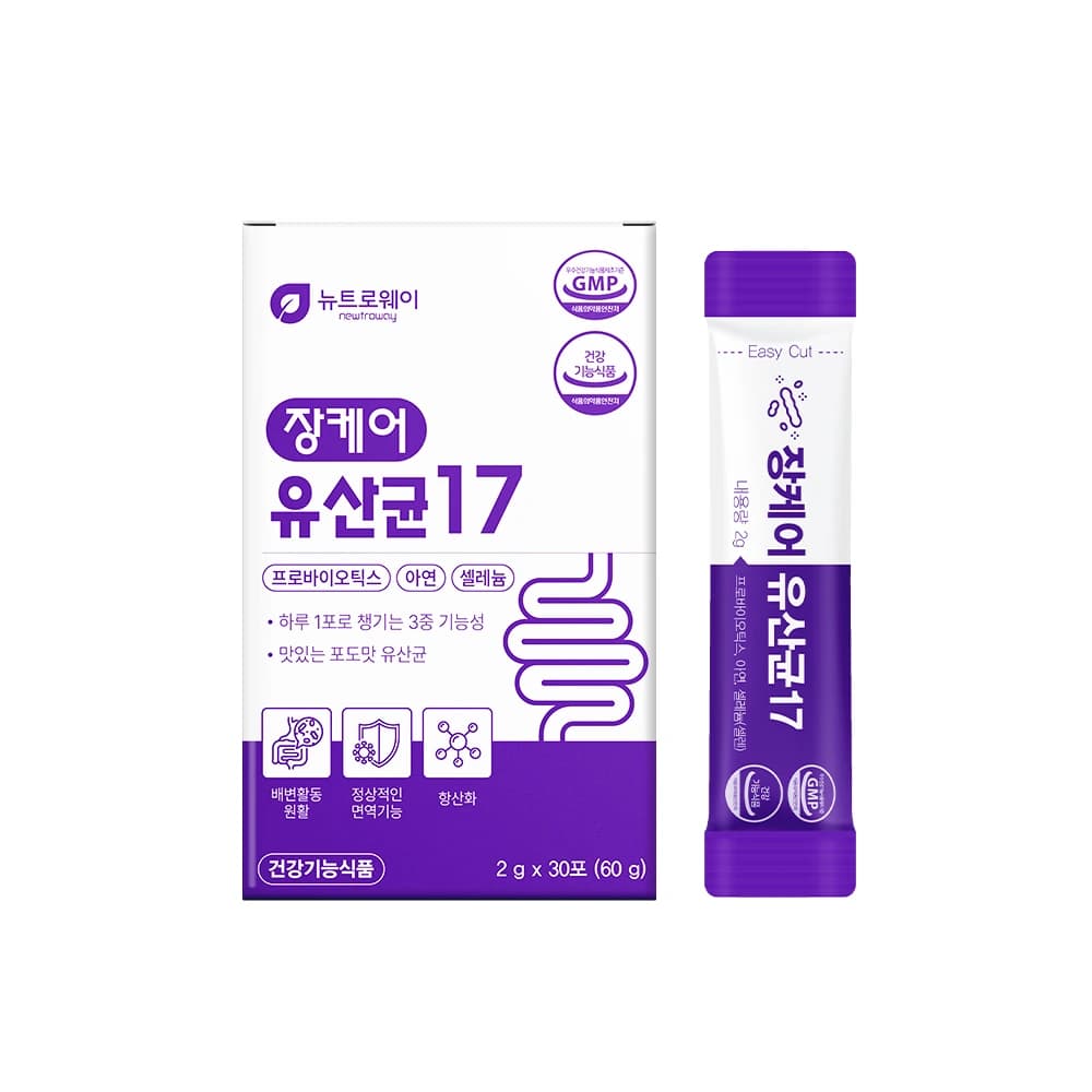 [떠리몰] 뉴일리 장케어유산균17 30포 lactic acid bacteria (3,900원 / 무료배송)