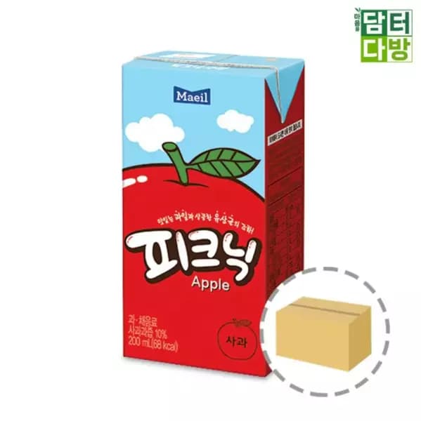 [쿠팡] 피크닉 사과맛 음료 200ml 24개 (8,590원 / 무료배송)