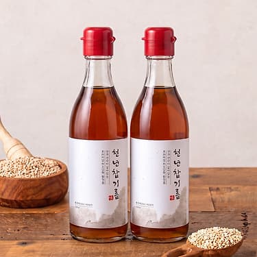 [카카오] 100% 저온압착 통참깨 천년참기름 350ml 2병 (12,800원/무료) (무료배송)
