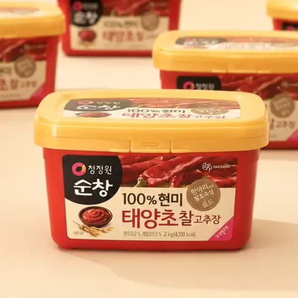 [쿠팡] 청정원순창 100% 현미 태양초 찰고추장 2kg (7,600원 / 무료배송)