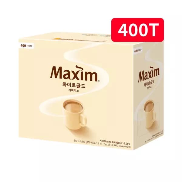 [네이버] 맥심 모카골드,화이트골드 커피믹스 400T (47,040원 / 무료배송)